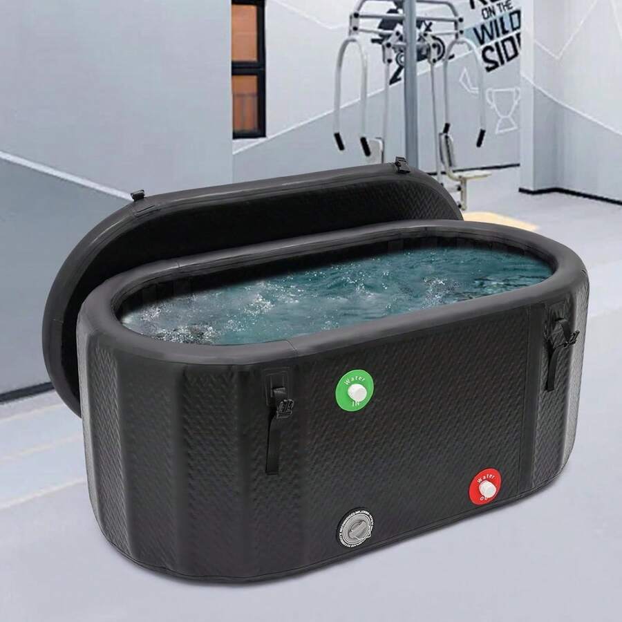 DDBESSIC Inflatable Bathtub, Large Ice Bath Tub 150x80x75cm Cold Plunge Tub With Lid, Portable PVC Bath Tub For Spa, Recovery, Therapy, Home, Backyard, Durable And Waterproof - A - View 1