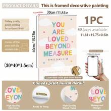 Tranh treo tường bằng vải canvas "Bạn được yêu thương vô cùng" với câu Kinh Thánh dành cho trẻ em, thích hợp trang trí phòng trẻ em, phòng ngủ trẻ sơ sinh, phòng chơi, phòng ngủ bé trai, phòng ngủ bé gái - Có khung. - Nhiều màu - Xem 10