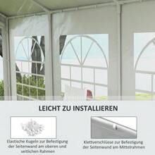 Panel lateral con ventana para carpa de 6 x 2 m, pared de repuesto para carpa de fiesta, impermeable y resistente a los rayos UV, panel lateral blanco - Blanco - Ver 6