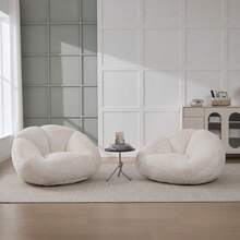 Bean Bags - Beige + Faux Fur - View 4