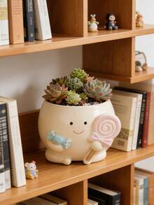 1 buc Vază de flori drăguță, jardinieră de perete pentru interior/exterior, decor pentru sufragerie/balcon/raft de cărți/birou, suculente/cactus, cadou creativ - Mare și drăguț - Vizualizare 1
