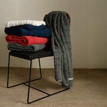 Set Of 3 Large/Thick Bath Towels - Loft - Gray/White/Blue - 72x140cm (Extra Volume) LMpeter - Nhiều màu - Xem 2