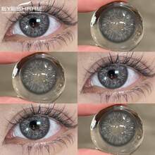 Eyeshare 1副彩色隐形眼镜，棕色镜片，灰色隐形眼镜，6个月抛型 - LUCERNE-GRAY - 查看 4