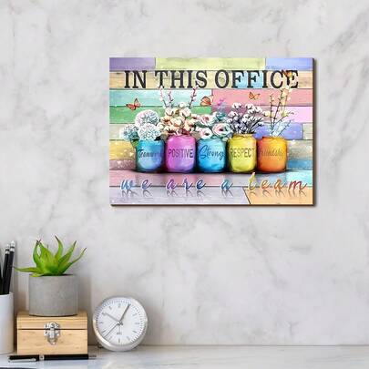 1件装励志英文名言木质墙饰，适用于家居、办公室、卧室墙面装饰，女性励志精神装饰，2D