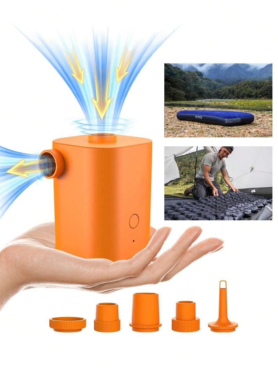 Portable Air Pump 2500mAh Battery & Camping Light Mini Air Pump For Air Mattress, Pool Floats, Vacuum Storage Bags USB Charging, Mini Compact For Travel, Camping & Outdoor Gear, Camping Must Haves, Camping Stuff, Travel Essentials