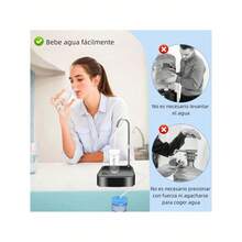Dispensador de Agua Eléctrico Recargable, Bomba de Agua Automática,portátil, dispensador de agua portátil recargable por USB-C para uso doméstico - Negro - Ver 2