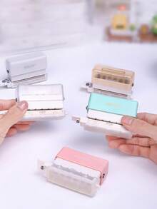 1 máy bấm lỗ giấy A5/B5/A4, có thể bấm 6 lỗ cùng lúc, thích hợp làm album ảnh thủ công, kèm theo 5 màu giấy bấm lỗ. - nhiều màu - Xem 4