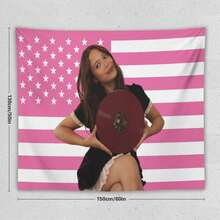 1PC Singer Laufey Printed American Flag Decorative Tapestry, Suitable For Dormitories, Bedrooms, Parties, Festivals - Easy To Hang Holiday Decorations, Ideal Gift For Fans, Perfect Valentine's Day Gift - 1PC - 查看 14