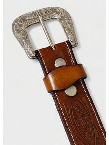 1. Boho Casual Vintage Party Street Work Genuine Leather Buckle - Havana - View 2