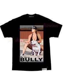 Plus Size-Funny Men's And Women's Round Neck T-Shirt Women's Fashion T-Shirt,Street Style- Casual Printed T-Shirt- Men's Casual Graphic T-Shirt- King Bully Brand Smash Pit Bull& Homies Sexy DGA Angels Model T Print, Black Crew Neck Short Sleeve Tee For Casual Attire, All-Season Comfort, Comfortable Clothing |   Bold Print - Black - View 7