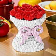 3500片玫瑰花情侣拼图积木玩具套装，适合青少年和成人，DIY手工拼图，家庭礼物，节日礼物，毕业礼物，返校礼物，3D装饰积木，休闲玩具积木 - 彩色 - 查看 4