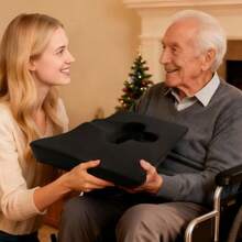 Gel Wheelchair Seat CushionBed Sore Cushions For Butt Pressure Sore Cushion For Office Chair Hemorrhoid Pillow Sciatica Coccyx Pain Relief Butt Pillow. Plush-FabricandSupport-Enhanced Set Black - 毛絨布料支撐增強套裝黑色 - 查看 5