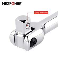 MAXPOWER 1/2" Breaker Bar, 1/2-Inch Sq Drive 600mm Breaker Bar Flex Handle, 600mm/24-Inch, Silver - 24"/600mm-1/2" Silver Drive - View 6