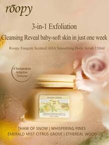 Roopy 150ml Fragrant Fruit Acid Exfoliating Scrub, Bright White Skincare Body Wash ,Removes Dead Skin Cells, Cleanses Body, Moisturizing And Non-Drying,Bath Salt, Suitable For Autumn And Winter - Emerald Mist Citrus Grove (NEW) - View 3