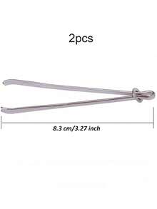 2pcs Elastic Clips, Elastic Band Clips, Belt Threading Tool, Sewing DIY Tools, Belt Guide, Pant Belt Guide, Needle Guide - Silver - View 6