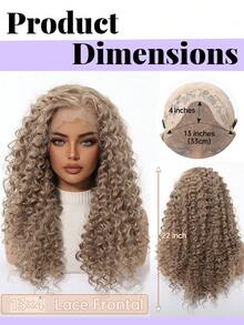 22 Inch Wine Red 13x4 Lace Front Afro Kinky Curly Synthetic Hair Wig, Made Of 100% Synthetic Fiber And High Temperature Fiber, Easy To Manage, Versatile Style Suitable For Daily Wear, Holidays, Parties, Weddings And Other Occasions, Women Wig - Maroon - View 9