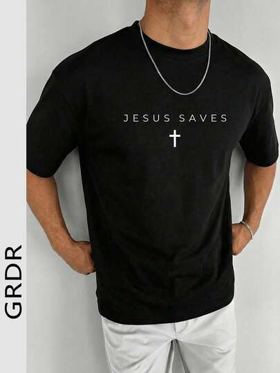  GRDR Minimalist Printed Men's Short Sleeve T-Shirt, Comfortable & Breathable, Suitable For Summer, Leading Fashion