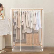 Multi-Size Minimalist Transparent Dust Cover, Dustproof, Waterproof, Moisture-Proof, Spacious Garment Hanging Storage Rack, Zipper Transparent Garment Rack Cover, Suitable For Hanging Clothes, Wardrobe, Living Room, Laundry Room, Balcony, Home Storage And Organization - Multicolor - View 1