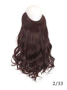 1pc Women's Lace Front Wig, Long Curly U-Part Wig, Synthetic Hair Extension - Multicolor - View 15