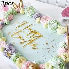 1 pezzo/3 pezzi/6 pezzi Decorazioni per torta in acrilico a forma di coniglio di Pasqua, decorazioni per torte per feste di Pasqua - Multicolore - Visualizzare 9