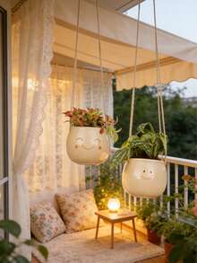 1 buc Vază de flori drăguță, jardinieră de perete pentru interior/exterior, decor pentru sufragerie/balcon/raft de cărți/birou, suculente/cactus, cadou creativ - Mare și drăguț - Vizualizare 3