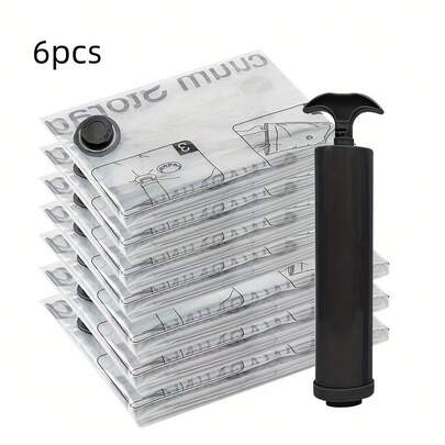 7-Piece Packaging: Space-Saving Vacuum Storage Bags With Hand Pump, Airtight Compression Seal Bags, Suitable For Clothing, Bedding, Pillows, Quilts, Blankets – Multi-Purpose, Rectangular – Home Goods, Organizers, Storage Containers, Bags.