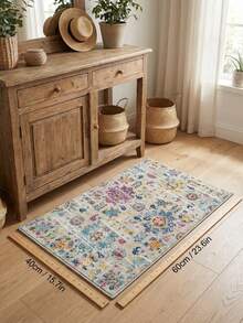 1. Nuevo material similar al cachemira (1000g/㎡) Alfombra estampada de estilo palaciego aristocrático vintage, con almohadilla antideslizante gruesa, tapete mullido de alta densidad y cómodo para los pies. Alfombra de estilo marroquí, retro bohemio y moderno para festivales. Alfombra larga para pasillos, lavable a máquina para patio, terraza, balcón, picnic, decoración exterior, felpudo de entrada y alfombra de interior. Alfombra para sala de estar. - A - Ver 16