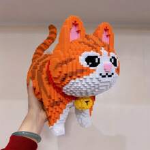 10,770pcs Large Orange Cat Pet Toy Party Decor DIY 3D Puzzle Handmade Cartoon Combination Creative Complex Element Adult Birthday Holiday Gift - Multicolor - View 6