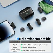 HITOZON 即插即用型专业无线领夹式麦克风，配备创新AI变声器和智能降噪功能 - 包含便携式充电盒 - 兼容智能手机、电脑、相机 - 是内容创作、直播、播客等的理想之选 - 均碼 - 查看 5