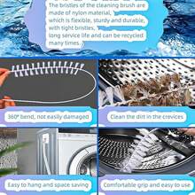 1/3/5件套洗衣机滚筒刷，洗衣机清洁刷，烘干机排气口清洁刷，专用长柄刷，家用清洁工具刷，浴室和厕所清洁刷，适用于家庭清洁，清洁工具 - 彩色 - 查看 11