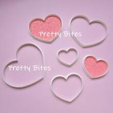 6件套心形饼干模具，几何形状心形饼干模具，翻糖饼干切割工具，饼干切割模具 - 心 - 查看 4