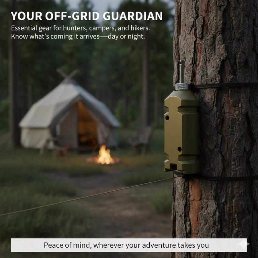 Aluminum Alloy Perimeter Alarm - Loud Alert, Easy Setup, Olive Green, Ideal For Outdoor Camp Safety - Camel - View 1