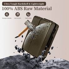 YSTYLE Maleta trolley rígida ultraligera y espaciosa, cerradura de combinación lateral con TSA, 4 ruedas para fácil transporte - Marrón - Ver 3