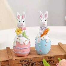 3 Pcs Easter Bunny Figurines Resin,Spring Centerpieces For Tables Decor, Easter Decorations For The Home,Table,Office,Garden,Party,Gifts - 3pcs - 查看 3