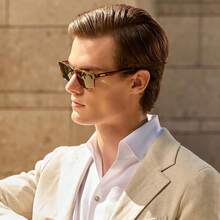 ¡RecomendadoLentes de Sol CARFIA Retro para Hombre - Polarizados Cuadrados Clásicos en Acetato - Diseño CA62162¡Top de Temporada - 2. Montura Tortoise Lente Gris - Ver 3