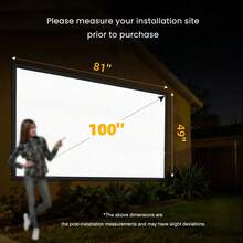 Projector Screen 72/84/100/120/150 Inch, Movie Projector Screen 16:9 Foldable And Portable Anti-Crease Indoor Outdoor Projection Double Sided Video Projector Screen For Home, Party, Office, Classroom - Black and White - View 13