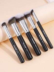 MAANGE 5/7件套温和亲肤化妆刷套装，质地柔软，包含粉底刷、面部刷、散粉刷、腮红刷、遮瑕刷、轮廓刷、鼻影刷、高光刷、眼影刷、细节刷，适用于液体、膏状和粉状产品，可用于妆前打底、晕染和面部彩妆，适合女性和女孩日常使用。 - 彩色 - 查看 6