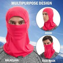 Headshion Verano Pasamontañas para Hombres y Mujeres 2-Pack Enfriamiento Bufandas para Ciclismo Esquí Protección Solar Summer Cooling Balaclava Face Mask Neck Gaiter - 2 Rosa - Ver 2