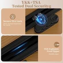 YSTYLE 4-Piece Hardside Luggage Set (12/20/24/28 Inches), With Scratch-Resistant And Impact-Resistant ABS Shells, Spacious Design And Four 360-Degree Spinner Wheels - Gold - View 6