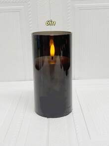 3支装无焰LED蜡烛，带遥控器和定时器，电池供电（不含电池），柱形蜡烛，逼真火焰效果，无需用电，适用于家居、婚礼、派对、圣诞节等场合。 - 套3 - 查看 9