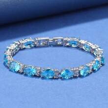 Vòng tay kiểu Pháp tối giản, có thể điều chỉnh độ dài, đính đá zirconia tổng hợp nhiều màu sắc. Món trang sức cổ điển dành cho phụ nữ trong các dịp lễ hội. Có nhiều màu sắc để lựa chọn. Món quà hoàn hảo cho Ngày Valentine, Ngày của Mẹ và sinh nhật. - Xanh đậm - Xem 11