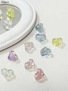 20x16毫米亚克力UV涂层心形翅膀蝴蝶结珠子，手工DIY手机挂饰，发饰 - 彩色 - 查看 15