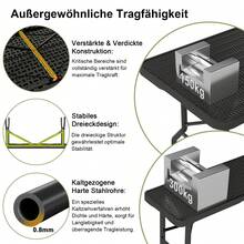 DEVOKO Beer Tent Set, Foldable Garden Furniture Set With Table And 2 Benches, HDPE Rattan Look, Waterproof Outdoor Dining Table Set For Camping, Patio, Garden - Black - View 5