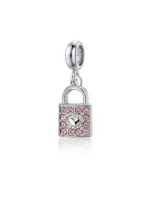 Fashionable Heart-Shaped Lock Rhinestone DIY Pendant, A Special Gift For A Friend - Multicolor - View 2