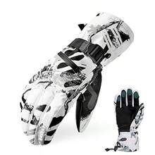 Guantes de esquí impermeables guantes de nieve de 34 °C guantes de invierno para clima frío guantes de snowboard cálidos para hombres y mujeres - Blanco - Ver 11