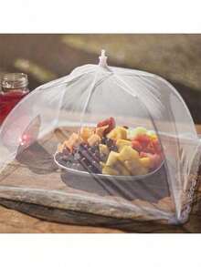 1 pieza Tienda de mosquitero/insectos plegable blanca - Tienda de malla desmontable y lavable, adecuada para camping/estilo restaurante para mesa de verduras - Multicolor - Ver 6