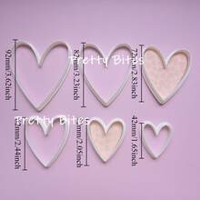 6件套心形饼干模具，几何形状心形饼干模具，翻糖饼干切割工具，饼干切割模具 - 心 - 查看 9