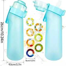全球畅销香氛水瓶，含7个香氛夹，650/500毫升，果香，零卡路里！ - Frosted blue+7 Flavor - 查看 2