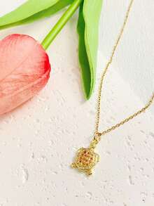 1pc Minimalist Cute Animal Pendant Necklace, Suitable For Women's Daily Wear And Gift - Gold - View 11