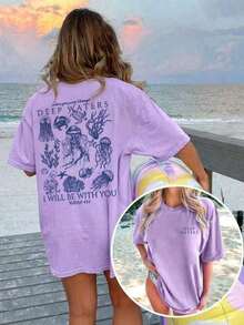 2026 Summer TopsThree-Piece Solid Color T-Shirts Fashion Retro Men's T-Shirts 230g Heavyweight Cotton Dropped Shoulder Design Unisex Short-Sleeve T-S - 紫色 - 查看 1